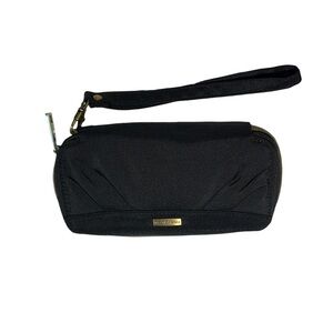 Travelon Black RFID Blocking Wristlet Wallet with Gold Details